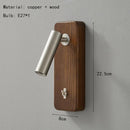 Axyaa Switch Wall Lamp: Gold Silver Brass Wooden Lighting for Bedroom Reading Office