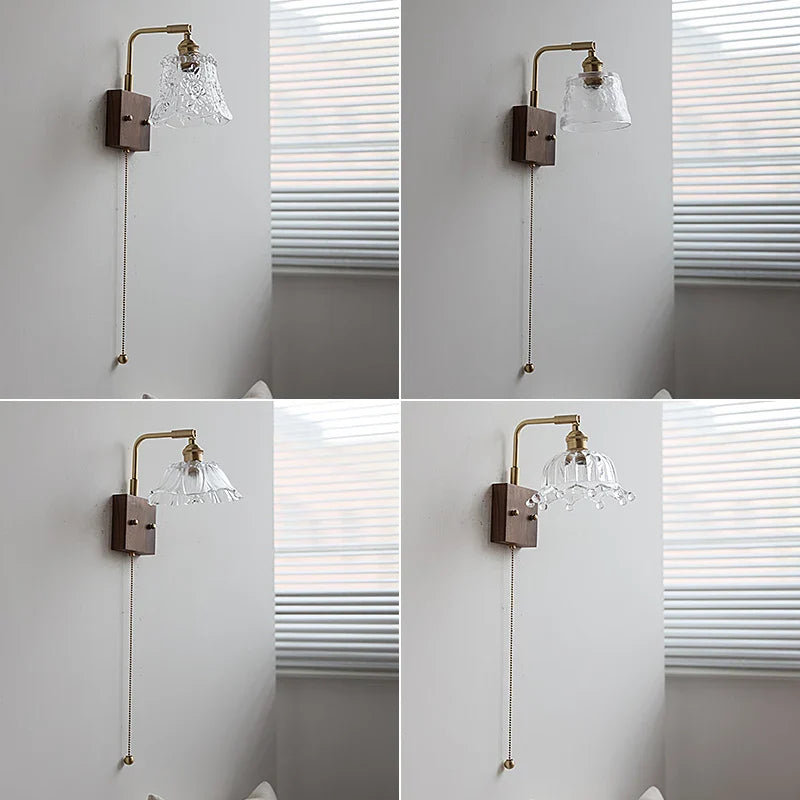 Axyaa Clear Glass LED Wall Light Fixture for Modern Nordic Design