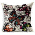Axyaa Linen Butterfly Cushion Cover 45x45cm - Decorative Pillow Case for Sofa & Bed