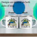 Axyaa Mountain Handle Camping Mug - Adventure Begin Enamel Cup for Camper Lovers