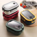 Axyaa 2-Layer Bento Lunch Box with Spoon & Fork, Leakproof Microwavable Food Container