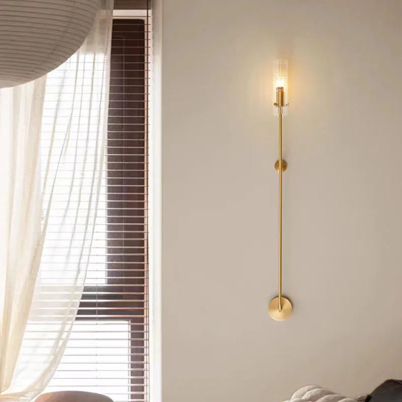 Axyaa Clear Glass E14 Wall Lamp for Foyer, Dining Room, Stairs