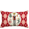 Axyaa Nutcracker Red Pillow Cover 30x50cm Winter Holiday Party Linen Cushion