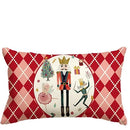 Axyaa Nutcracker Red Pillow Cover 30x50cm Winter Holiday Party Linen Cushion