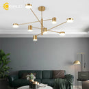 Axyaa Rotatable LED Chandelier in Gold/Black Finish for Home Decor