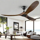 Axyaa Retro Solid Wood Ceiling Fan Light for Dining and Living Room
