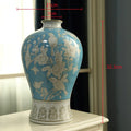 Axyaa Blue and White Porcelain Vase - Chinese Retro Ceramic Handicraft Home Decor