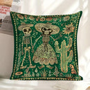 Day of the Dead Skeleton Pattern Pillow Covers by Axyaa - Sofa, Bedroom, Car Pillow Cover