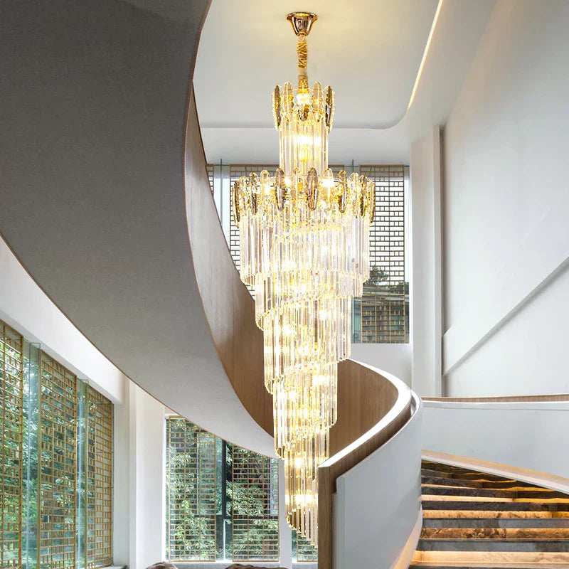 Axyaa Crystal Chandelier for Modern Duplex Living Room