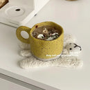 Axyaa Modern Print Ceramic Mug with Ring Handle - Set of 2