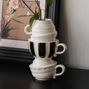 Axyaa Cartoon Folding Cup Vase Ceramic Handicraft Flowerpot Home Decoration