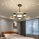 Axyaa Acrylic Chandelier LED Pendant Light for Bedroom, Living Room, Restaurant - Multi-head Ring Shape