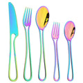 Gold Cutlery Set Stainless Steel Dinnerware Axyaa Tableware Party Kitchen Flatware