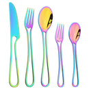 Gold Cutlery Set Stainless Steel Dinnerware Axyaa Tableware Party Kitchen Flatware