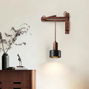 Axyaa Mid Century Modern LED Wall Light - Black Travertine Folding Bedside Lamp