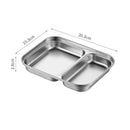 Axyaa Stainless Steel Divided Tray Dinner Plates for Restaurant Tableware Snack Dish