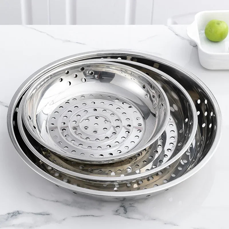 Axya Deep Colander Plate Set for Steaming and Draining - Stainless Steel