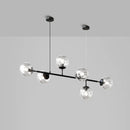 Axyaa Modern Glass Chandeliers Black Hanging Lamp for Kitchen Dining Room Bar