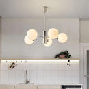 Silver Glass Ball Chandelier for Nordic Living Room - Axyaa Interior Lighting