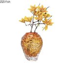Axyaa Amber Glass Vase for Stylish Flower Arrangement and Desk Decoration