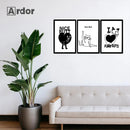 Axyaa Abstract Humour Woman Canvas Print Wall Art Bathroom Decor