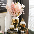 Axyaa European Light Luxury Ceramic Vase for Living Room or Hotel Soft Decor
