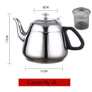 Axyaa Stainless Steel Teapot Pot 1.2L-2L for Hot Water, Coffee, Induction, Home, Camping