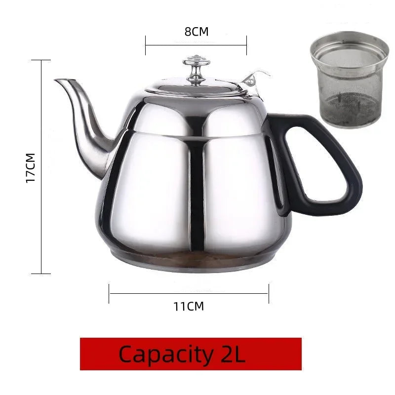Axyaa Stainless Steel Teapot Pot 1.2L-2L for Hot Water, Coffee, Induction, Home, Camping
