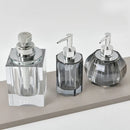 Axya Crystal Bathroom Kit: Soap Bottle, Pump Dispenser, Soap Dish, Toilet Storage Bin