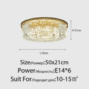 Axyaa Round Crystal Chandelier - Modern Grand Minimalist Decorative Light for Living, Dining, Bedroom