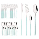 Axyaa Gold Stainless Steel Cutlery Set - 40Pcs Western Dinnerware Tableware Set