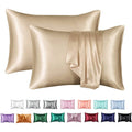 Axyaa Silky Satin King Pillowcase Luxury Comfort Solid Color Smooth Queen Cover