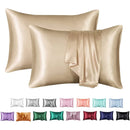 Axyaa Silky Satin King Pillowcase Luxury Comfort Solid Color Smooth Queen Cover
