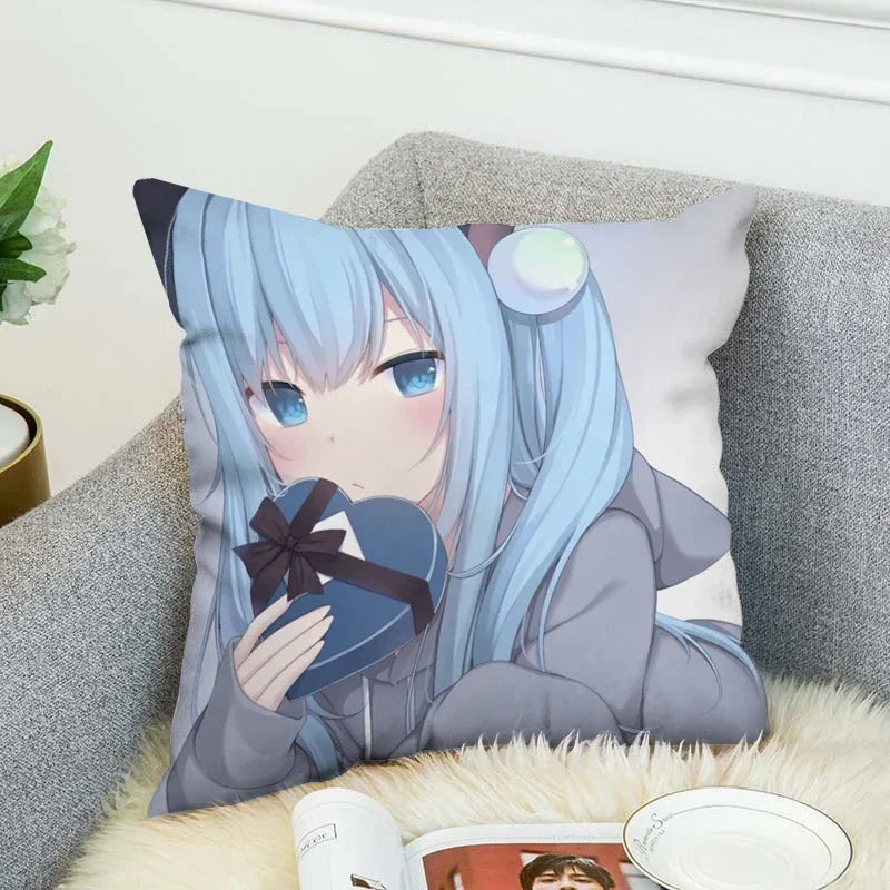 Axyaa Shizuku Anime Pillow Covers 45*45 Cushion Cover for Fall Decor