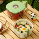 Axyaa Double-layer Drain Basket with Lid & Forks