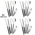 Axyaa 24-Piece Silver Stainless Steel Kitchen Tableware Set