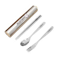 Axyaa Stainless Steel Dinnerware Set with Box - Portable & Reusable Fork Spoon Chopsticks
