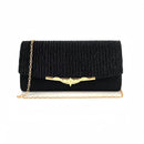 Axyaa Rhinestone Evening Bag with Crossbody Chain - Women's Handbag