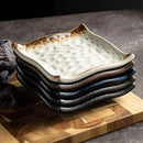 Axyaa Hammer Pattern Ceramic Sushi Dessert Snack Plates for Molecular Cuisine