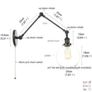 Axyaa Black Vintage Wall Lamp with White Glass Shade, Industrial Loft Style