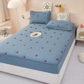 Axyaa Embroidered Padded Fitted Sheet, Washed Cotton, Single Piece, Non-Slip, All-Inclusive
