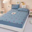 Axyaa Embroidered Padded Fitted Sheet, Washed Cotton, Single Piece, Non-Slip, All-Inclusive