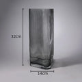 Axyaa Relief Stripe Glass Vase: Modern Minimalism Decor for Flowers, Desk, and Crafts