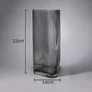 Axyaa Relief Stripe Glass Vase: Modern Minimalism Decor for Flowers, Desk, and Crafts