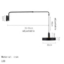 Axyaa Black Metal Wall Lamp: Bedroom Reading Light with Adjustable Long Arm