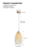 Axyaa Crystal Chandelier: Water Droplet Design Hanging Light, French Vintage Elegant Handcrafted Lighting for Dining Room & Bedroom