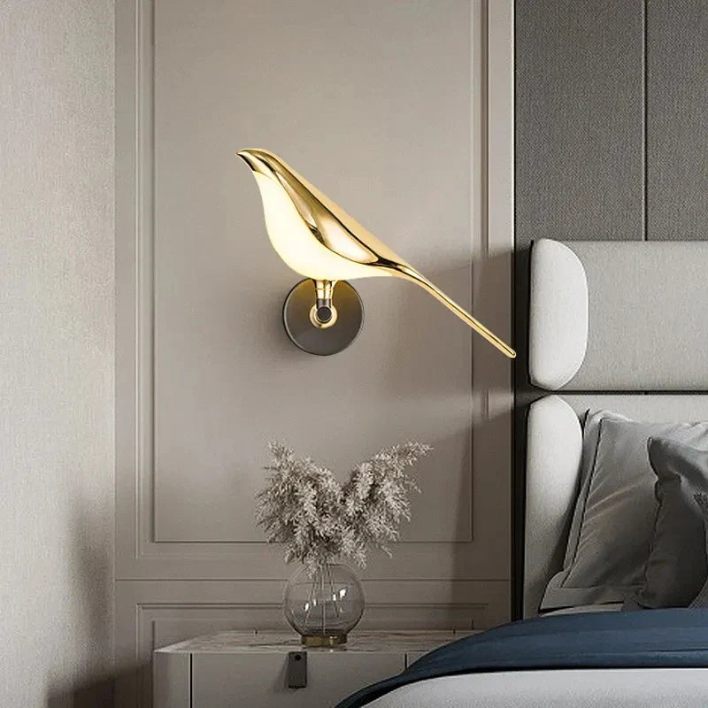 Axya Modern Magpie Wall Sconce: Bedroom Decor LED Light for TV Background