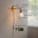 Axyaa Colorful Glass LED Wall Sconce, Pull Chain Switch, Adjustable Copper Arm