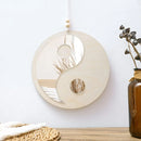 Axyaa Boho Yin Yang Wood Mirror for Home Decor Feng Shui Aesthetic