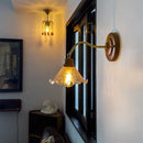 Axyaa Vintage Copper Wall Lights with Cracked Glass - LED Fixture for Bedroom, Bathroom & Living Room